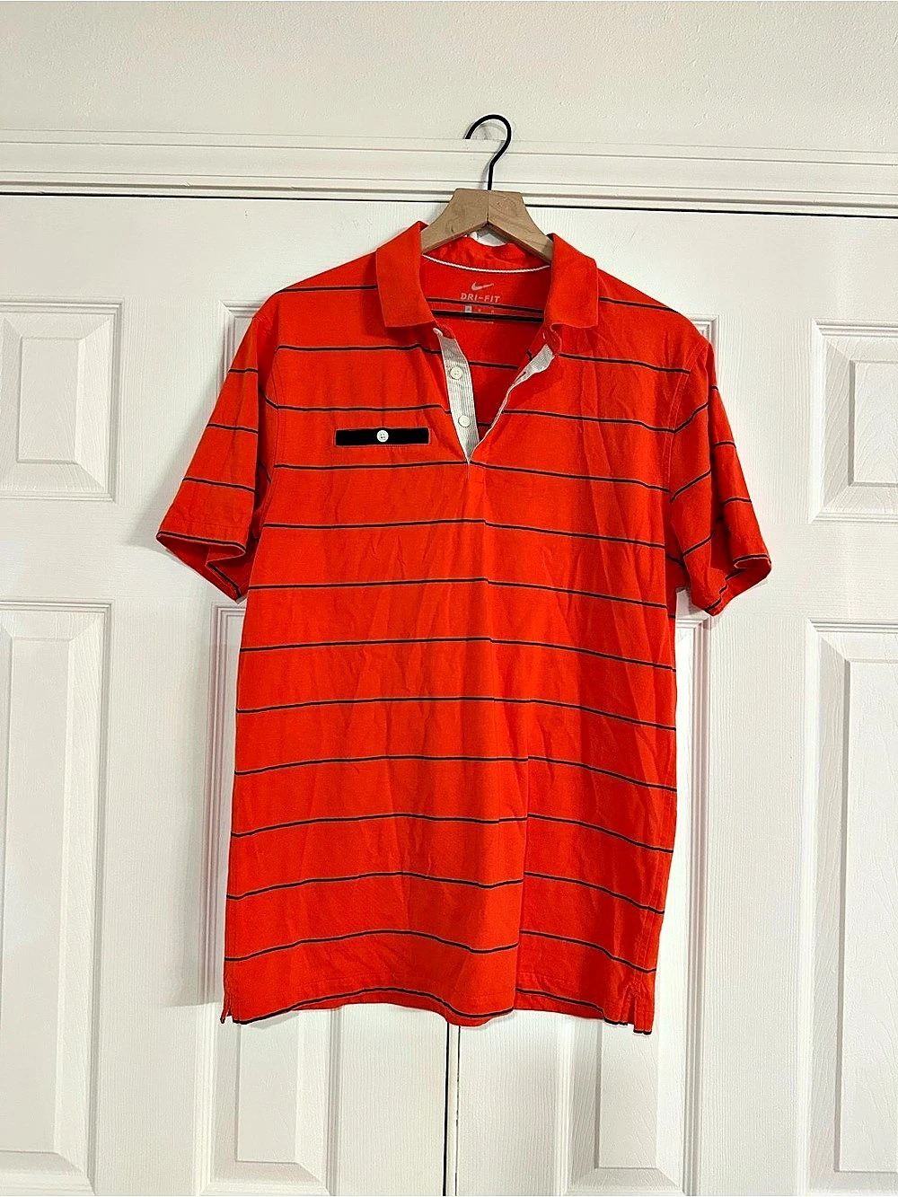 Nike Dri-FIT Striped Polo orange & Black Medium